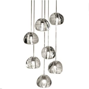 Crystal Chandelier LED Modern Pendant Lamps Raindrop Ceiling Light Ball Lighting Fixture for Staircase Living Room Hotel Hallway Foyer Entryway Customizable