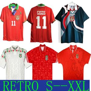 ウェールズレトロサッカージャージ1990 1993 Gales 1992 SDC 1994 1995 1996 Giggs Hughes Home Away Saunders Rush Boden Speed Vintage Classic Shirt