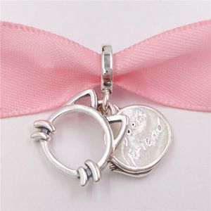 925 Sterling Silber Schmuckherstellungssets Pandora My Pet Cat Dangle Charms Boho Kette DIY Armbänder für Sie und Ihn für Männer Frauen Perlenset Halskette Armreif Europa 799329C01