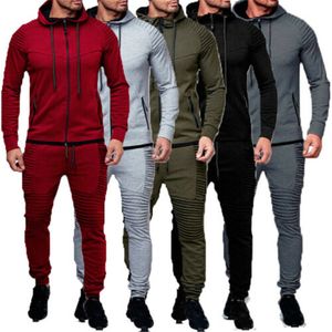 Designer Männer Casual Trainingsanzug Sport TwoPCS Set Jacke und Hose Sport Jogging Athletic Trainer Solide Baumwolle Anzug Runing Tragen gym