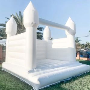 4x4m tält och skyddsrum utomhushoppning bouncer uppblåsbar bröllop studsslott vitt studshus med väggar för vuxna och barn