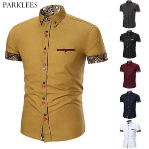 Dashiki African Shirts för män Paisley blommig patchwork mens klänning skjorta Ankara stil retro sommar män kortärmad tröja camisa 210524
