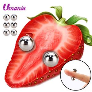 Nxy Adult Toys 3 Pair Bdsm Bondage Sex for Women Couples Games Ultra Powerful Magnetic Orbs Nipple Clamps Vagina Clitoris 1207