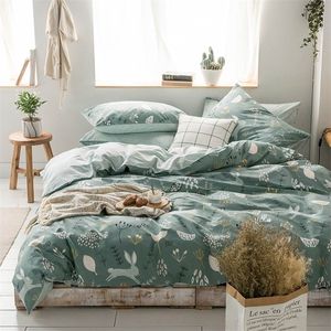 الأرانب أشجار الاسكندنافية القطن bedlinens 3/4 قطع مجموعة مفروشات التوأم الملكة تخصيص حجم السرير وسادات 210319