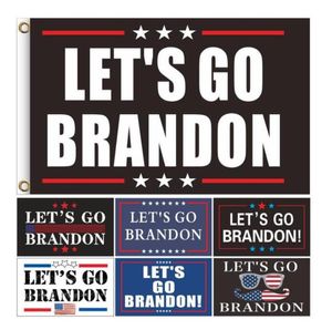 55 Style Lets Go Brandon Flag 90 * 150 cm Outdoor Indoor Piccoli Bandiere Giardino FJB Poliestere Banner Trump Elezione Bandiera presidenziale Bid Biden 2024 DHL BN09 in Offerta