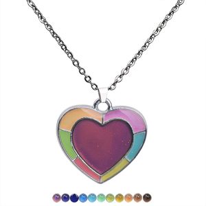 Heart Color Changing Temperature sensing necklace pendant women Children necklaces Fashion jewelry will and sandy