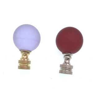 Ljuskrona kristall mässing pall lampa finial mössa knoppar 4,8 cm hög frostad glasboll design för skuggbelysning fixtur