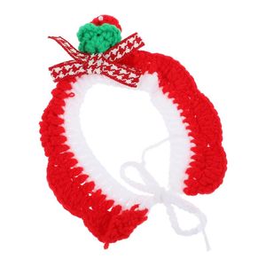 Cat Collars Leads 1Pc Christmas Pet Collar Adorable Knitting Festival regolabile