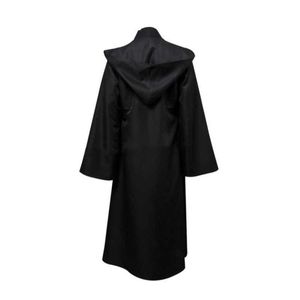 2020 Ny Darth Vader Terry Jedi Black Robe Knight Hoodie Cloak Halloween Cosplay Kostym Kap för Vuxen Y0913