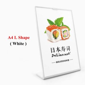 Plastic Safe A4 Menu Display Frame Desk Top Sign Frame Shelf Tabletop Slanted Price Display Poster Rack