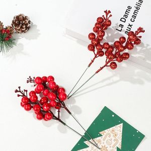 Christmas Decorations Party Supplies Fruit Ball Branch DIY Craft Tree Decoration Fake Berry Wedding Decor Simulation Cherry