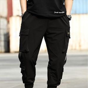 Wholesale elastic waist capris for sale - Group buy Mens Multi Pockets Cargo Harem Pants Hip Hop Casual Male Joggers Trousers Fashion Harajuku Men Streetwear