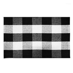 Promocja dywanów! Bawełniane dywany w kratę, sprawdzić dywan, 23.6 cali X35.4inch, dywanik plenerowy w kratkę, wycieraczka na zewnątrz do Kitche1