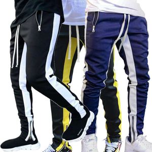 Mens joggare Casual Fashion Pants Fitness Men Sportkläder Sweatpants Byxor Svart Gym Jogger Trackbyxor Byxor X0723