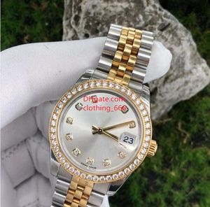 Klassiska kvinnor Watches 178383 31mm Diamond Bezel Sapphire Mirror Mechanical Yellow Gold Jubilee Steel Armband Luxury Watch Waterproof