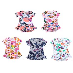 Baby Mädchen Strampler Floral Mädchen Kleid Strampler Rüschen Kleinkind Overall ärmellose Neugeborene Kletterkleidung Sommer Babykleidung 5 Design DW4258