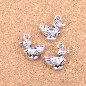 43st Antik Silver Bronze Plated Duck Charms Pendant DIY Halsband Armband Bangle Fynd 17 * 17 * 8mm