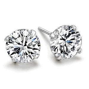 الماس الاسترليني الفضة عصا أقراط الزركون عشبة الاشتباك حلقات الزفاف الأذن للنساء الأزياء والمجوهرات هدية وسترن