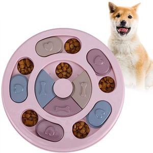 Puzzle do cães Brinquedos Filhote de cachorro, brinquedo do jogo, Distribuidor para cães que treinam a alimentação engraçada, alimentador lento do projeto colorido do ABS para ajudar