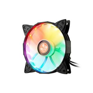 COOLMOON Ventola per computer desktop color ambra 12 cm 7 colori arcobaleno LED RGB Raffreddamento ad aria per PC portatile