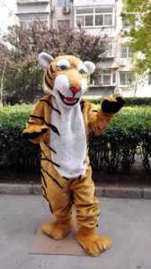 Halloween Plush Tiger Mascot Traje de Alta Qualidade Cartoon Anime Anime Anime Tema Caráter Adulto Tamanho Natal Carnaval Fantasia Vestido