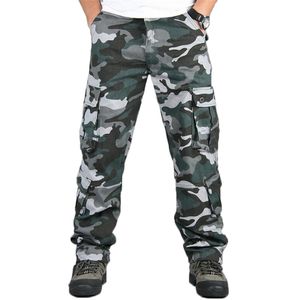 Cama Calças Homens Militar Multi Bolso Carga Calças Hip Hop Jogadores Macacões Urbanos Outwear Camuflagem Calças Táticas Atacado 210707