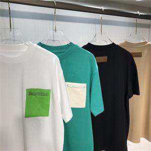 Il più nuovo designer Luxurys T-shirt da uomo Nero Bianco Verde Off Design Lettera Borse Camicie con cerniera Uomo Donna T-shirt Manica corta Europea Oversize Americani S M L XL