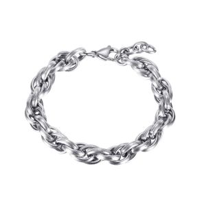 7mm / 9mm (7.28'' + 35mm) Bracciale rigido in acciaio inossidabile con catena a corda moda per uomo donna regalo