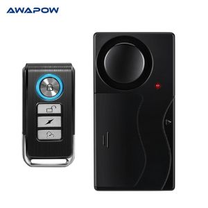 Awapow Wireless Vibration With Remote Control Anti-Theft 110dB Loud Bike Door Window Alarm Home Safety System