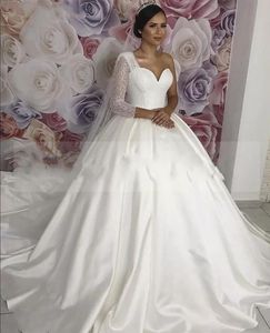 Abiti da sposa generosa da sposa Abiti da sposa abiti da sposa Paillettes Satin Manica lunga Abito speciale per le donne Vestidos de Novia