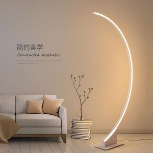 Lâmpadas de chão moderna simples líquida vermelha lâmpada vermelha quarto quarto estudo iluminação arco led fonte fonte decoração de casa controle remoto escurecimento