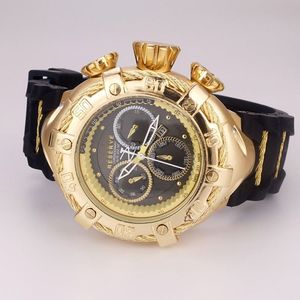 TA Luxury Gold Watches Men Sport Quartz Watches Chronograph Auto date rubber band Wrist Watch for male gift211E