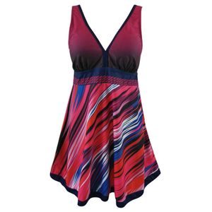 ZAFUAZ Print Tankini Badeanzug Frauen Plus Size Bademode Gradienten Zwei Stück Badeanzug Badeanzug Kurze maillot de bain 210604