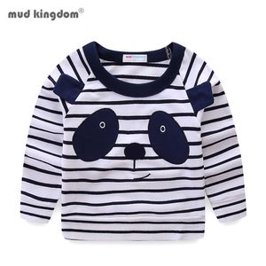 Mudkingdom Boys T-Shirts Long Sleeve Cute Panda Striped Cotton Tops for 210615