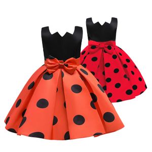 Sukienki dla dzieci 2021 Nowe dziewczyny Dot Halloween Party Dresses Little Girls Bankiet Suknia Dziecko Rękawów Princess Dresses Q0716