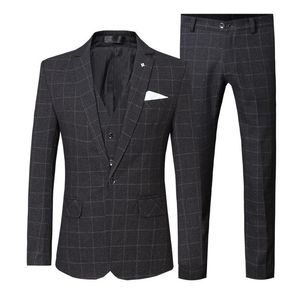 Wholesale black man tailor made suit resale online - Men s Suits Blazers Fashion Black Plaid Designs Lapel Men Suit Tailor Made Groom Wedding Piece Man Blazer Jacket Pants Vest S XL