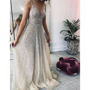 Casual Dresses STYLISH Lady Shiny Sequin Dress 2021 Summer Women Sleeveless V Neck Club Party Sliver Sequined Elegant Long Maxi