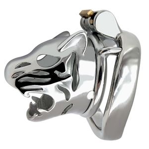 Massagem Frrk-36 Penis CAGE CHASTITY Device Lock Dick Testis Modelo animal Leopardo Avatar para Masculino Símbolo Forte Sexo Brinquedo Homem Gaiola De Metal