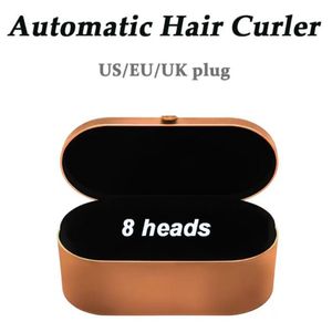 8 Cabeças Cabeça de dispositivo de estilo de estilo de cabelo multifuncional Caixa de presente de ferro de curling automático para cabelos ásperos e normais Irões de curling Item