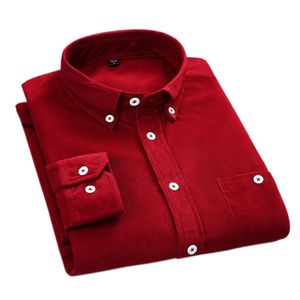 Корденруйская рубашка для мужчин Качество теплые осенью зима толстые регулярные подходит ежедневно ежедневный азиатский размер моды простой бизнес мужские повседневные рубашки 210708