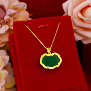 Fine Jewelry Wholesale 24K Gold Peace Safe Lock Pendant Necklaces Fashion Woman Girl Birthday Wedding Gift Heart Zircon