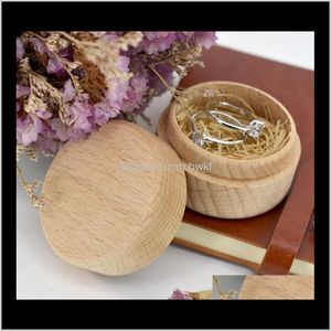 Boxes Bins Hushållningsorganisation Hem GardensMall Round Trä Store Ring Vintage Dekorativ Naturlig Craft Smycken Box Case Wedding A