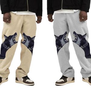 Pantaloni da uomo Casual Gamba dritta larga Moda Pantaloni alla moda con stampa animalier per lo shopping Abbigliamento quotidiano Abbigliamento sportivo da jogging