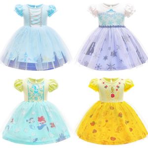 2-6 Years Baby Girls Princess Costume Birthday Party Cosplay Dress Up Kids Summer Cartoon Puff Sleeve Clothes Children Dresses Girl's