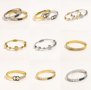 Luxuriöse Armreifen für Herren und Damen, 18 Karat vergoldet, 925er Silber, Markendesigner, Buchstabe Annulus-Armband, modisch, Unisex, 100 % Edelstahl, Schmuck, Handketten