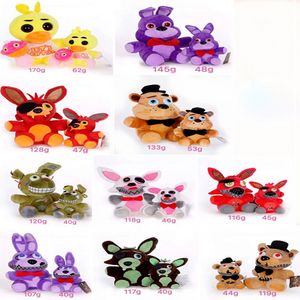 Partihandel fem nätter på Freddy's Fnaf Plush Toy 18cm 25cm Freddy Fazbear Bear Bonnie Chica Foxy Soft Fyllda Leksaker Dock Gåvor för barn