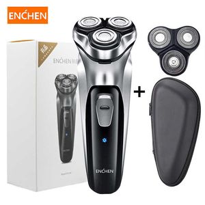 Enchen Men Electric Charsaver Type-C USB аккумуляторные бритвы 3 лезвия портативная машина для резания триммера бороды для боковых бобок P0817