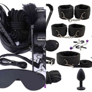 Bondages produtos sexuais brinquedos para mulheres g ponto vibrador vibrador bunda anal plug chicote bdsm kits bondage engrenagem adultos jogos sm brinquedo 1122