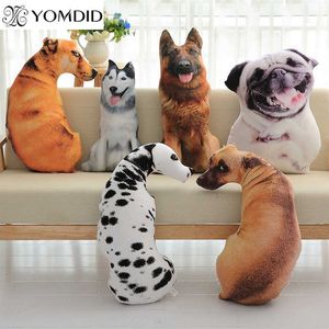 3D子犬の形のクッションの装飾的な投げの枕PPの綿の内部の家の装飾漫画ソファーの眠り眠っている枕210716