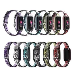 Alça de silicone transparente siamesa para Fitbit Luxe Pulseira Watchband TPU Wristband Acessórios inteligentes